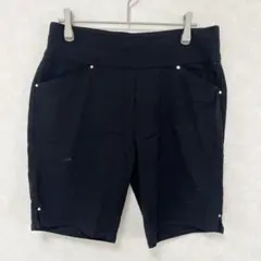 INC ハーフパンツ レディース ストレッチ スタッズ 美脚 ブラック 黒 M