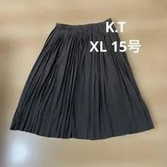 グレー プリーツスカート サイドファスナー　キヨコ　タカセ　　K.T