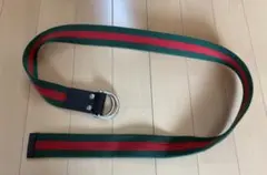 グッチ GUCCI☆シェリーライン ベルト キャンバス レザー グリーン レッド