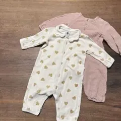 【2点set】ベビーロンパース 6ヶ月頃 プチバトー/ZARA 70 女の子 春
