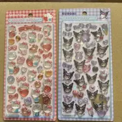 サンリオ　ハローキティ&クロミ ボンボンドロップシール 2枚セット国内正規品
