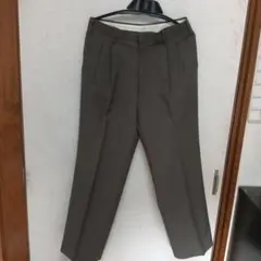 最終価格)メンズ.ブラウン２タック ポリエステルスラックス