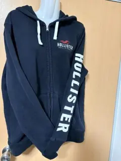 美品ホリスター　メンズ　XL パーカー　　　フード付きジップ　前開き