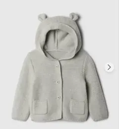 [新品未使用] GAP babyくま耳付きフード カーディガン グレー
