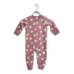 H&M ロンパース ベビー服 80サイズ ピンク 水玉 長袖 かわいい 柔らか