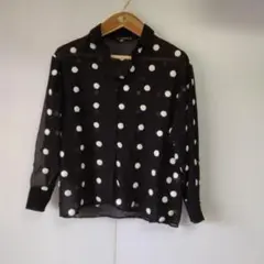 ZARA BASIC ドット柄長袖シャツ XS