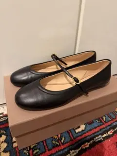 Gianvito Rossi ブラック レザー バレエシューズのサムネイル
