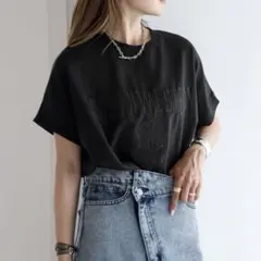 カレッジ刺繍ピグメントスウェットTシャツのサムネイル