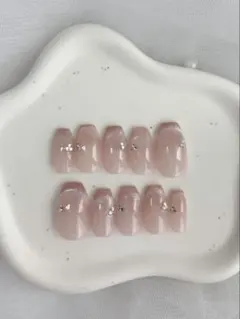 69. 韓国ネイルチップ　マグネットフレンチ　ワンホンネイル　シンプルネイル