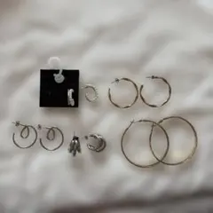 多様なデザインのピアス⑤点セット シルバー、ゴールド