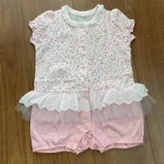 ミキハウス　半袖ロンパースピンク　70センチ