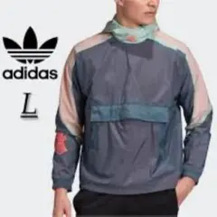 adidas フード付きナイロンジャケット L