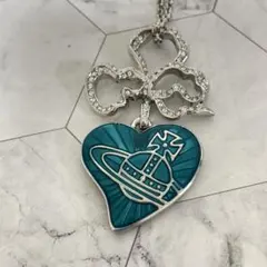 Vivienne Westwood｜リボンハートネックレス　シルバー×ミント