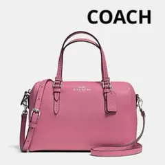 COACH ピンク レザー ショルダーバッグ ハンドバッグ ミニボストン