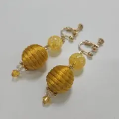 イエロー⁄ゴールド　イヤリング　和装　洋装