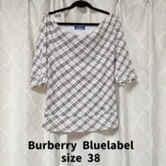 バーバリーブルーレーベル チェック 5分袖カットソー