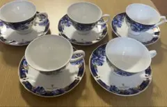 GiovanniValentino ティーカップソーサー 花柄　ブルー