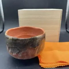 【446】楽焼 赤楽銀閣抹茶茶碗