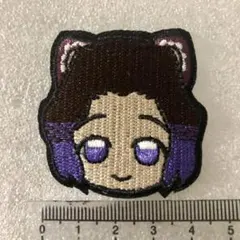 小さめ　マスクなどに　ミニワンポイント鬼滅の刃 刺繍アイロンワッペン　胡蝶しのぶ