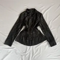 ナイロンジャケット光沢 ブラック ギミック　グランジ　y2k パンク