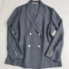 極美品　シーナリー メッシュ　テーラードジャケット　ダブル　 金ボタン グレー