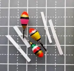 タナゴ浮子【極小】外通し型 トンボ付き 3点セット