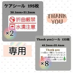 【専用30】8-4ケアシール [横] ケアマーク 折曲厳禁 水濡注意 195
