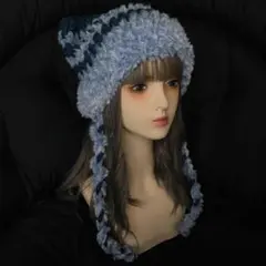 桜*ち様 【ゲリラオークションstart】178ハンドメイド猫耳ニット帽　紐付き