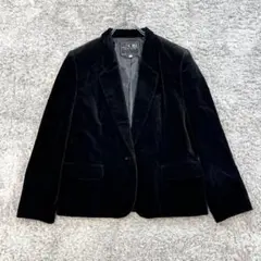 ☆東京ソワール【11】黒 テーラードジャケット ベルベット フォーマル キレイ系