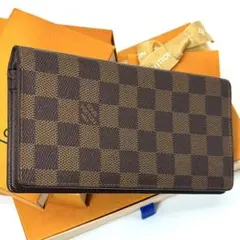 超美品 ルイヴィトン ダミエ エベヌ ポルトフォイユ ブラザ 財布 長財布