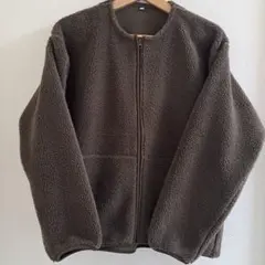 ★無印良品　ブラウンフリースジャケット Lサイズ