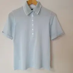 【古着】adidas(アディダス)　ライトブルー 半袖ポロシャツ　L