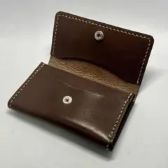 栃木サドルレザー 名刺入れ｜シンプル設計 ハンドメイド　本革　ブラウン　男女兼用