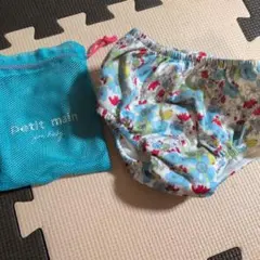 【petit main 】花柄 ベビー水着 70