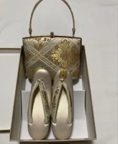 西陣織和装バッグ、草履　礼装用　振袖　成人式　最終お値下げです。