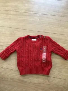 Ralph Lauren 赤 ケーブルニット セーター 3M 60cm