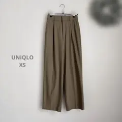 美品・UNIQLO タックワイドパンツ　オリーブ　XS◯469854