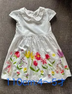 韓国子供服 ワンピース 白110cm 4-5才