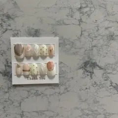 チークネイル 桃ネイル ニュアンスネイル ミラーネイル ネイルチップ 73