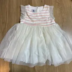 フリル付きストライプワンピース