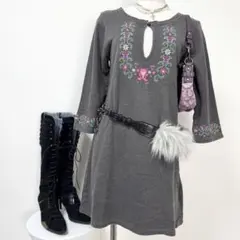 y2k❤️ HYSTERIC GLAMOUR ヒスベア 刺繍 ミニワンピース