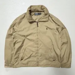 90s ポロラルフローレン ナイロンジャケット L 刺繍ロゴ フード収納