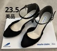 marie claire bis フォーマルパンプス　アンクルストラップ　黒のサムネイル