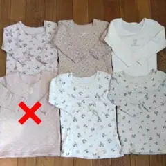 綿100%　花柄　長袖　肌着　5点セット