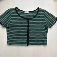 WEGO ストライプ 半袖 クロップドトップス