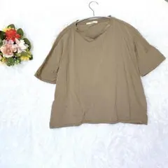 ナルファクトリー Ｔシャツ 半袖 綿100％ 日本製 シンプル 茶色 ゆったりのサムネイル