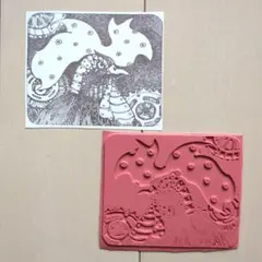 【処分】043輸入スタンプ　スチームパンクにわとり　ラバースタンプ　アンマウント