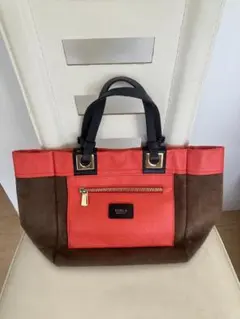 FURLA ハンドバッグ オレンジ ブラウン【9/10まで出品】