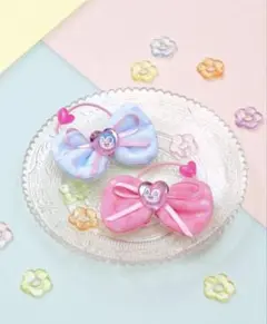 ドキンちゃん　コキンちゃんリボン型ヘアゴムセット（ハート付き）