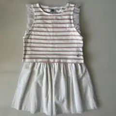 プチバトー　ラメボーダーワンピース　116cm